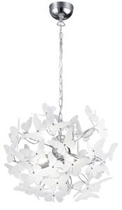 Trio Leuchten R30214017 BUTTERFLY - Závěsný lustr s motýlkama 4 x G9, Ø 50cm (Moderní dětský lustr )