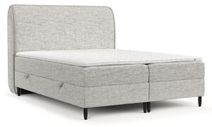 Světle šedá boxspring postel s úložným prostorem 200x200 cm Melba – Maison de Rêve