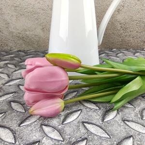 Gumové tulipány růžové- 39 cm, svazek 5 ks