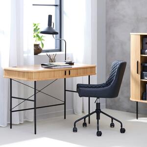 Černý dubový pracovní stůl Unique Furniture Nola 120 x 60 cm