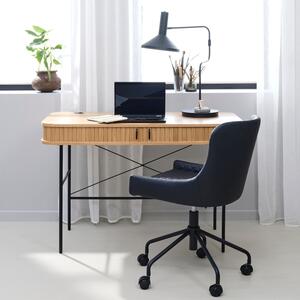 Černý dubový pracovní stůl Unique Furniture Nola 120 x 60 cm