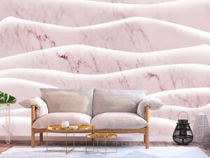 Fototapeta Růžové hory - abstrakce s nepravidelnými vlnami o textuře mramoru