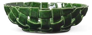 Ferm Living Keramická mísa Plait Bowl Ø30, emerald green