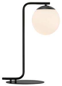 Nordlux Opálově bílá skleněná stolní lampa Grant s černou podstavou