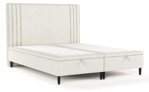 Béžová čalouněná dvoulůžková postel s úložným prostorem 180x200 cm Musca – Maison de Rêve
