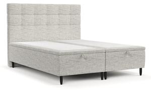 Světle šedá čalouněná dvoulůžková postel s úložným prostorem 160x200 cm Senses – Maison de Rêve