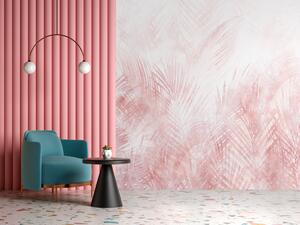 Fototapeta Relaxační rostliny - prolínající se listy palmy v růžovém odstínu