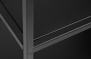 Černá kovová knihovna Unique Furniture Malibu 138 x 80 cm
