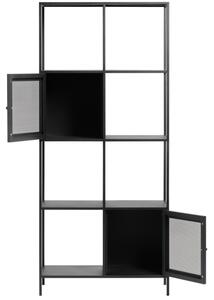 Černá kovová knihovna Unique Furniture Malibu 180 x 80 cm