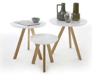 Konferenční stolek Modun - set 3 kusů (bílá)