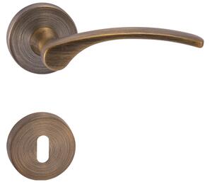 Dveřní kování MP Laura 2-R (OGS) - BB klika-klika otvor pro obyčejný klíč/OGS (bronz česaný mat)