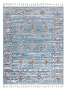 Moderní koberec BELLE BF13C modrý / béžový střapce velikost 160x220 cm | krásné koberce cz