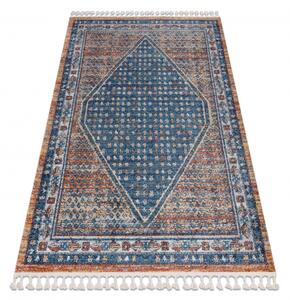 Moderní koberec BELLE BG58A tmavě modrý / béžový střapce velikost 200x290 cm | krásné koberce cz