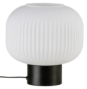 Nordlux Opálově bílá skleněná stolní lampa Milford s kovovou podstavou