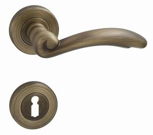 Dveřní kování MP Firenze-R (OGS) - KPZR klika-koule pravá otvor na cylindrickou vložku/OGS (bronz česaný mat)