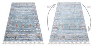 Moderní koberec BELLE BF13C modrý / béžový střapce velikost 120x170 cm | krásné koberce cz