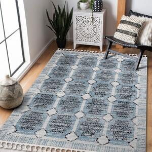 Moderní koberec BELLE BR22A béžový / modrý střapce velikost 160x220 cm | krásné koberce cz