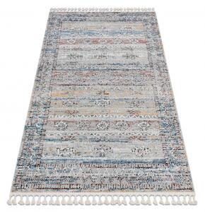 Moderní koberec BELLE BN25A béžový / modrý střapce velikost 160x220 cm | krásné koberce cz