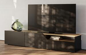 Černý dubový TV stolek TEMAHOME VERONE 180 x 38 cm