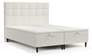 Krémová čalouněná dvoulůžková postel s úložným prostorem 140x200 cm Senses – Maison de Rêve