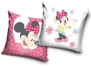 DĚTSKÝ DEKORAČNÍ POVLAK NA POLŠTÁŘ MINNIE 40X40 CM VZOROVANÁ