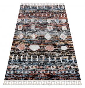 Moderní koberec BELLE BR36A černý / růžový střapce velikost 240x330 cm | krásné koberce cz