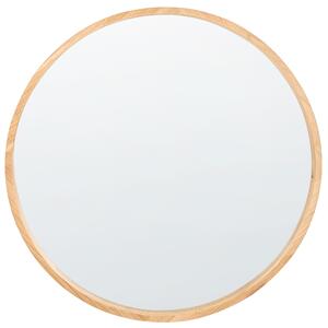 Zrcadlo CAZALIS 80 cm 80 cm Dřevo paulovnie Světle hnědá