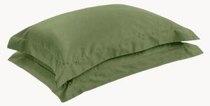 Sada povlaků na polštáře z bavlněného saténu Olive Green, 2 díly