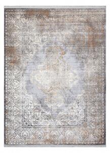 Moderní koberec LUCE 80 ornament vintage Strukturální šedá / hořčice velikost 134x190 cm | krásné koberce cz