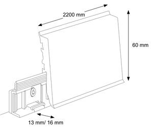 Cezar Podlahová lišta soklová PVC - MASTERLINE 9003 Ral Bílá Matná 80 mm (2,2m)