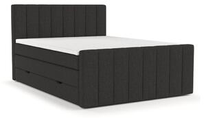 Černá boxspring postel s úložným prostorem 200x200 cm Ruby – Maison de Rêve