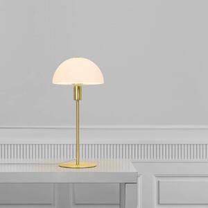 Nordlux Opálově bílá skleněná stolní lampa Ellen s mosaznou podstavou