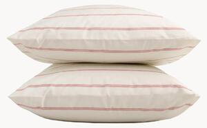 Sada povlaků na polštáře z bavlněného perkálu Cream + Antique Pink Stripes, 2 díly