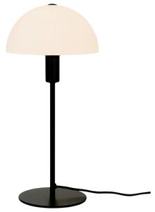 Nordlux Opálově bílá skleněná stolní lampa Ellen s černou podstavou