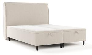 Béžová čalouněná dvoulůžková postel s úložným prostorem 140x200 cm Pearl – Maison de Rêve