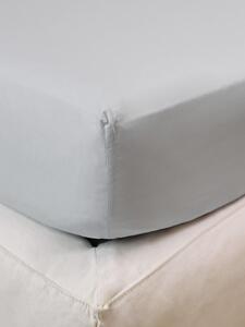 Napínací prostěradlo z bavlněného saténu Pearl Grey