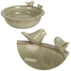 Napajedlo pro ptáky Birdie, 9,5x24 cm, keramika, zelená