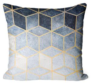 Polštář z mikrovlákna Mramorová noc - minimalistický geometrický vzor v glamour stylu