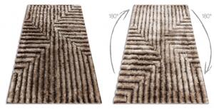 Moderní koberec FLIM 010 B7 shaggy, bludiště Strukturální hnědý velikost 120x160 cm | krásné koberce cz