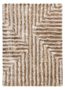 Moderní koberec FLIM 010 B1 shaggy, bludiště Strukturální béžový velikost 80x150 cm | krásné koberce cz