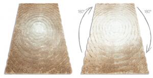 Moderní koberec FLIM 008 B1 shaggy, kruhovýy Strukturální béžový velikost 80x150 cm | krásné koberce cz