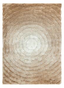 Moderní koberec FLIM 008 B1 shaggy, kruhovýy Strukturální béžový velikost 120x160 cm | krásné koberce cz