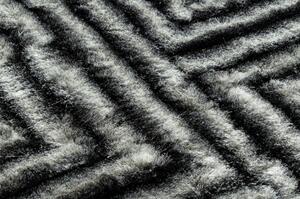 Moderní koberec FLIM 010 B3 shaggy, bludiště Strukturální černý / š velikost 80x150 cm | krásné koberce cz