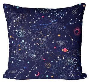 Polštář z mikrovlákna Kosmická souhvězdí - souhvězdí, hvězdy a planety na obloze