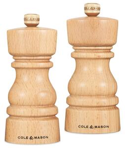 Cole&Mason Sada mlýnků na sůl a pepř London přírodní buk 13 cm