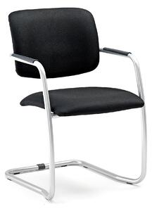 AJ Produkty Konferenční židle SIMCOE, pružný rám, černá/hliníkově šedá