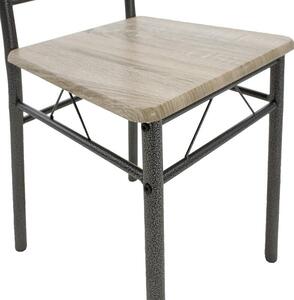 Jídelní set Raul - 4x židle, 1x stůl (dub sonoma, šedá)