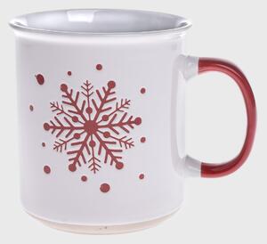 Keramický hrnek Snowflake bíločervená