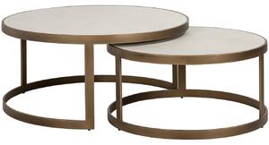 Set dvou béžových dubových konferenčních stolků Richmond Whitebone 91,5/74 cm