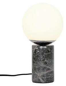 Nordlux Opálově bílá skleněná stolní lampa Lilly s šedou podstavou